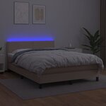 vidaXL Sommier à lattes de lit avec matelas LED Cappuccino 140x190 cm