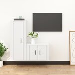 vidaXL Ensemble de meubles TV 2 Pièces Blanc Bois d'ingénierie