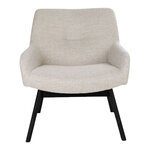 Chaise de salon en tissu sable avec pieds noirs