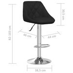 vidaXL Tabourets de bar lot de 2 noir similicuir