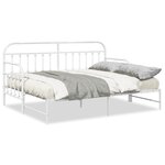 Cadre de lit daybed vidaXL avec lit gigogne Blanc 75x190 cm Acier