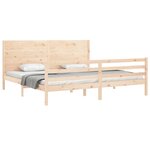 vidaXL Cadre de lit avec tête de lit 200x200 cm bois massif