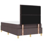 vidaXL Lit Box Spring avec Matelas & Banc Marron foncé 120x190 cm Tissu