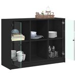 vidaXL Buffet noir 102x37x75 5 cm bois d'ingénierie