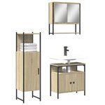 vidaXL Ensemble de meubles de salle de bain 3 Pièces chêne sonoma