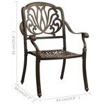 vidaXL Ensemble de bistro 5 Pièces Aluminium coulé Bronze
