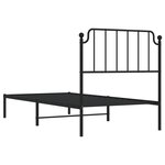 vidaXL Cadre de lit métal avec tête de lit noir 90x190 cm