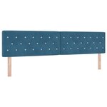 Lit à ressort vidaXL avec matelas bleu foncé 200x200 cm en velours