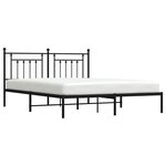 vidaXL Cadre de lit métal sans matelas et tête de lit noir 160x200 cm
