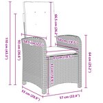 vidaXL Ensemble de Dîner de Jardin 9 Pièces avec Coussins Beige Rotin Poly