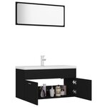 vidaXL Ensemble de meubles de salle de bain Noir Aggloméré