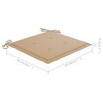 vidaXL Chaise à bascule avec coussin beige Bois de teck solide