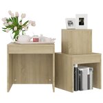 vidaXL Tables gigognes 3 Pièces Chêne sonoma Aggloméré