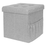 Pouf coffre de rangement avec range magazines