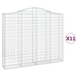 vidaXL Paniers à gabions arqués 11 Pièces 200x30x160/180 cm Fer galvanisé