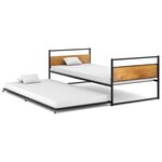 vidaXL Cadre de lit extensible sans matelas Noir Métal 90x200 cm