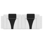 vidaXL Coussin de tête de lit noir et blanc 120 cm similicuir