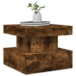 vidaXL Table basse avec lumières LED chêne fumé 50x50x40 cm