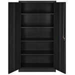 Armoire de bureau verrouillable dotée de 4 étagères meuble 5 niveaux noir 08_0000384