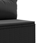 vidaXL Salon de jardin 11 Pièces avec coussins noir résine tressée
