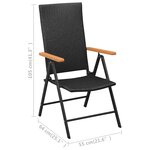vidaXL Ensemble à manger de jardin 9 Pièces noir et marron