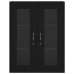 vidaXL Buffet haut Noir 69 5x34x180 cm Bois d'ingénierie