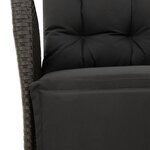 vidaXL Ensemble à manger de jardin avec coussins 3 Pièces Noir