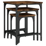 vidaXL Tables basses gigognes 3 Pièces chêne fumé bois d'ingénierie