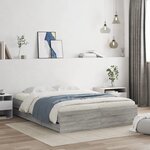 vidaXL Cadre de lit avec tiroirs sans matelas sonoma gris 140x200 cm