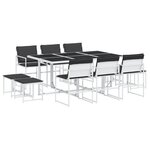 vidaXL Ensemble à manger de jardin avec coussins 11Pièces blanc textilène