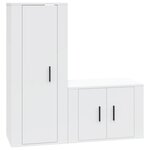 vidaXL Ensemble de meubles TV 2 Pièces Blanc Bois d'ingénierie