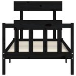 vidaXL Cadre de lit sans matelas noir bois de pin massif