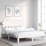 vidaXL Cadre de lit sans matelas blanc bois de pin massif