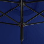 vidaXL Parasol double avec mât en acier Bleu azuré 600 cm