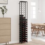 vidaXL Casier à bouteilles de 57 bouteilles noir 34x18x200cm fer forgé