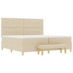 Lit Box Spring vidaXL avec Matelas & Banc Crème 200x200 cm Tissu