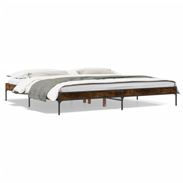 vidaXL Cadre de lit sans matelas chêne fumé 180x200 cm