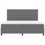 vidaXL Lit avec sommier à ressorts et lumière LED gris 200x200 cm tissu velours côtelé