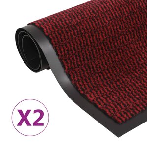 vidaXL Paillassons rectangulaires 2 Pièces 120 x 180 cm Rouge