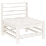 vidaXL Salon de jardin 5 Pièces blanc bois massif de pin