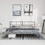 vidaXL Cadre de lit métal sans matelas avec tête de lit noir 183x213cm