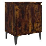 vidaXL Tables de chevet avec pieds en métal chêne fumé 40x30x50 cm