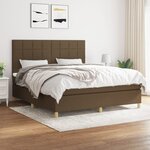 vidaXL Sommier à lattes de lit avec matelas Marron foncé 160x200 cm