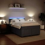 vidaXL Sommier à lattes de lit et matelas Gris foncé 140x190cm Velours