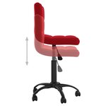 vidaXL Chaise pivotante de bureau Rouge bordeaux Velours