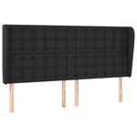 vidaXL Tête de lit avec oreilles Noir 203x23x118/128 cm Similicuir