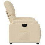 vidaXL Fauteuil inclinable Crème Tissu