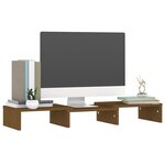 vidaXL Support de moniteur Marron miel 60x24x10 5cm Bois de pin solide