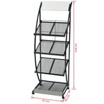 vidaXL Porte-revue 47 x 40 x 134 cm Noir et blanc A4