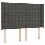 vidaXL Sommier à lattes de lit matelas et LED Gris foncé 140x200 cm